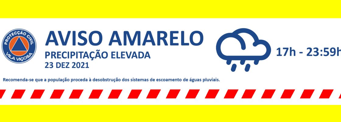 Aviso Amarelo Precipitação Elevada – 23 DEZ 2021