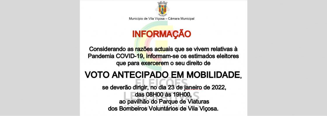 Informação de Locais e Horários de Funcionamento de Assembleias de Voto Antecipado em Mobilidade