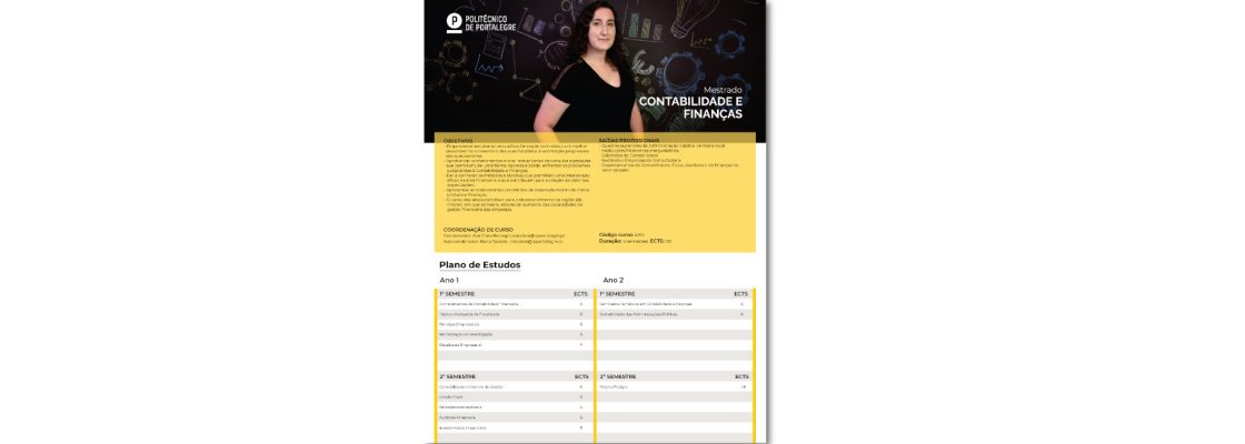 Mestrado em Contabilidade e Finanças, em parceria com o ISCA do Porto – IP Portalegre