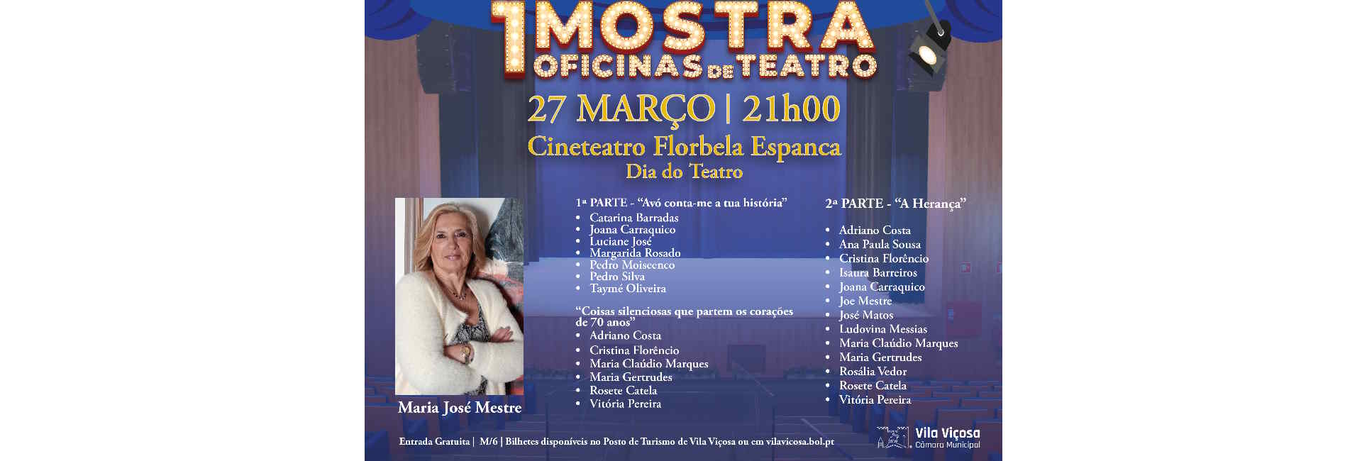 1ª Mostra Oficinas de Teatro – 27 de Março de 2026 (21:00h)