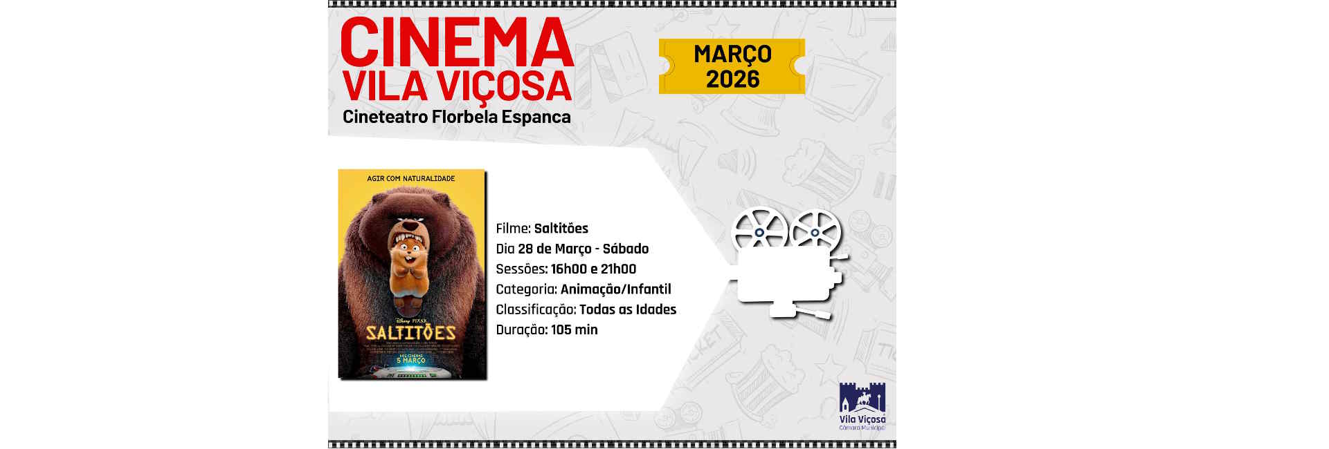 Filme em Exibição SALTITÕES – 28 de Março 2026